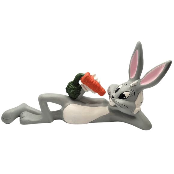 Warner Brothers 1975 Duncan Ceramic Bugs Bunny Laying Down Carrot Original Retro - Picture 1 of 14